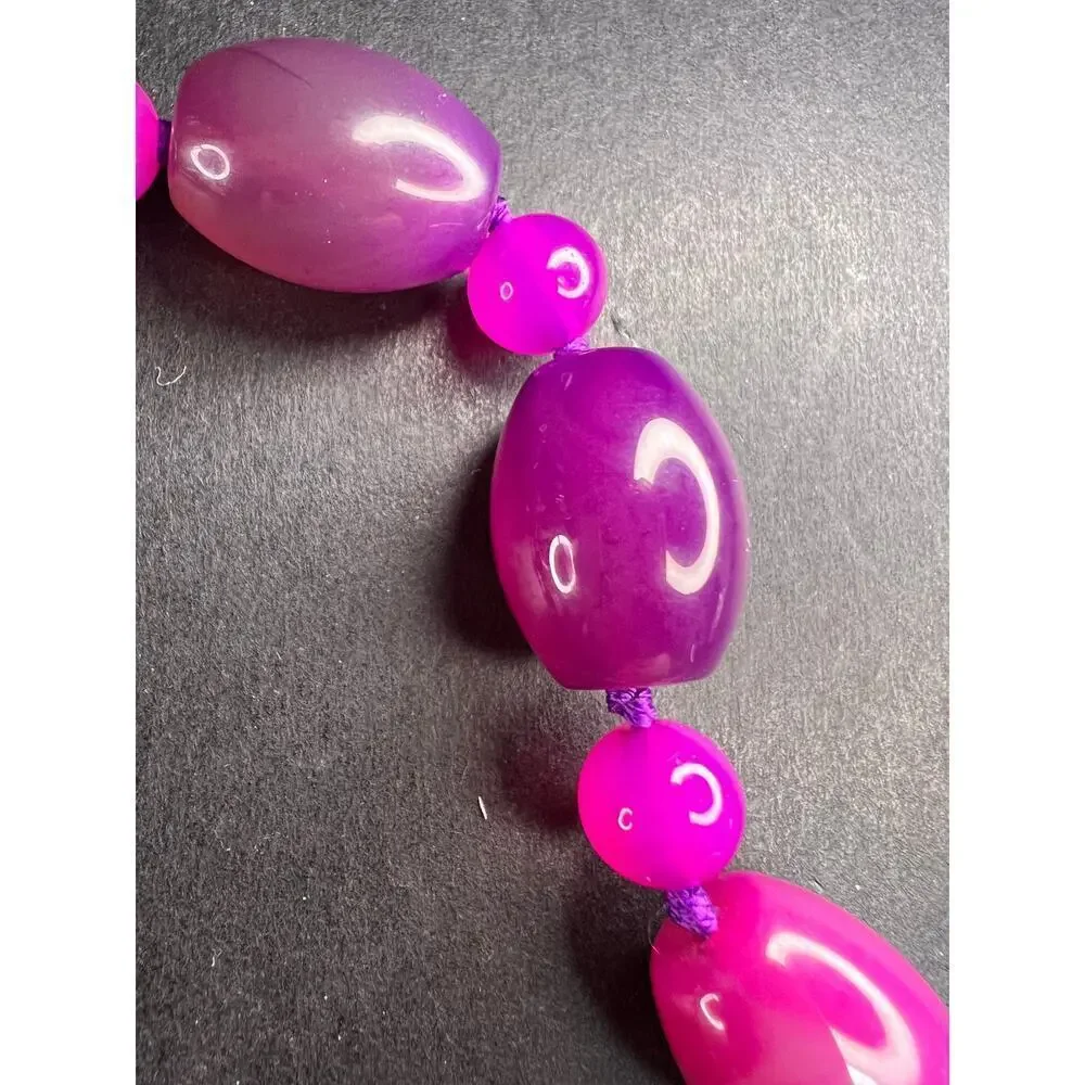 NEW purple agate 18 inch necklace with sterling silver clasp